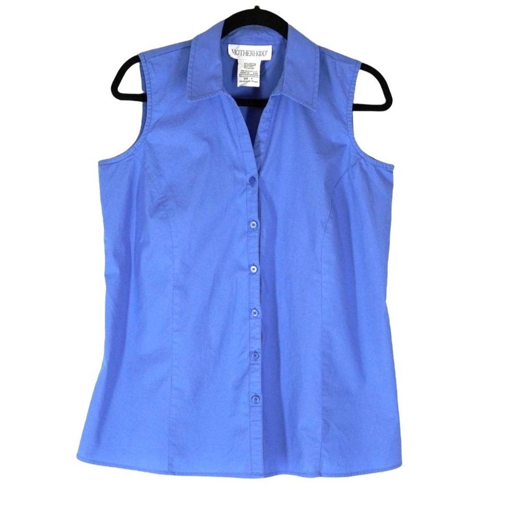 Motherhood Maternity Womens Size M Button Up Top Sleeveless Shirt